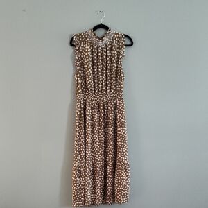 JCrew Elegant Brown Polka Dot Dress
